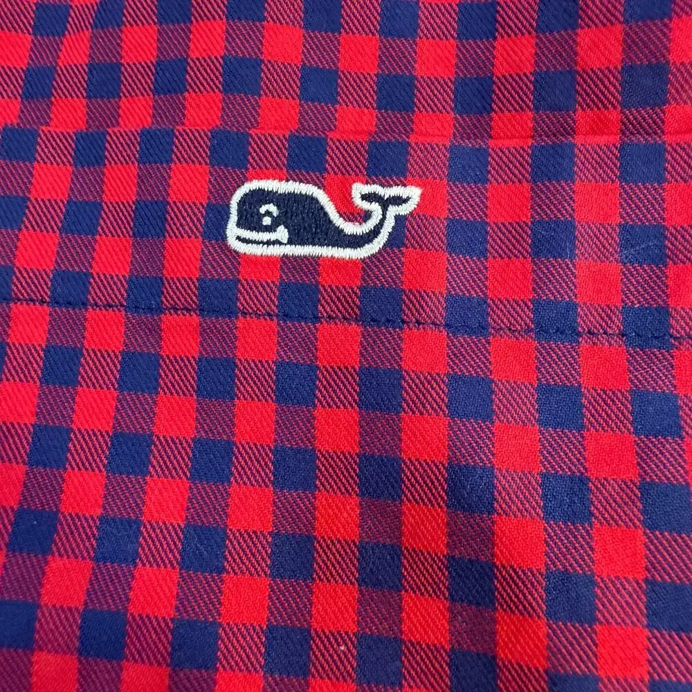 Vineyard Vines Medium Men’s Performance Classic Fit Tucker Red Plaid Shirt - Picture 5 of 13